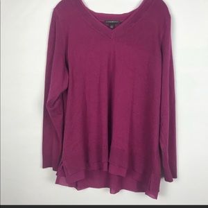 Lane Bryant magenta layered look sweater